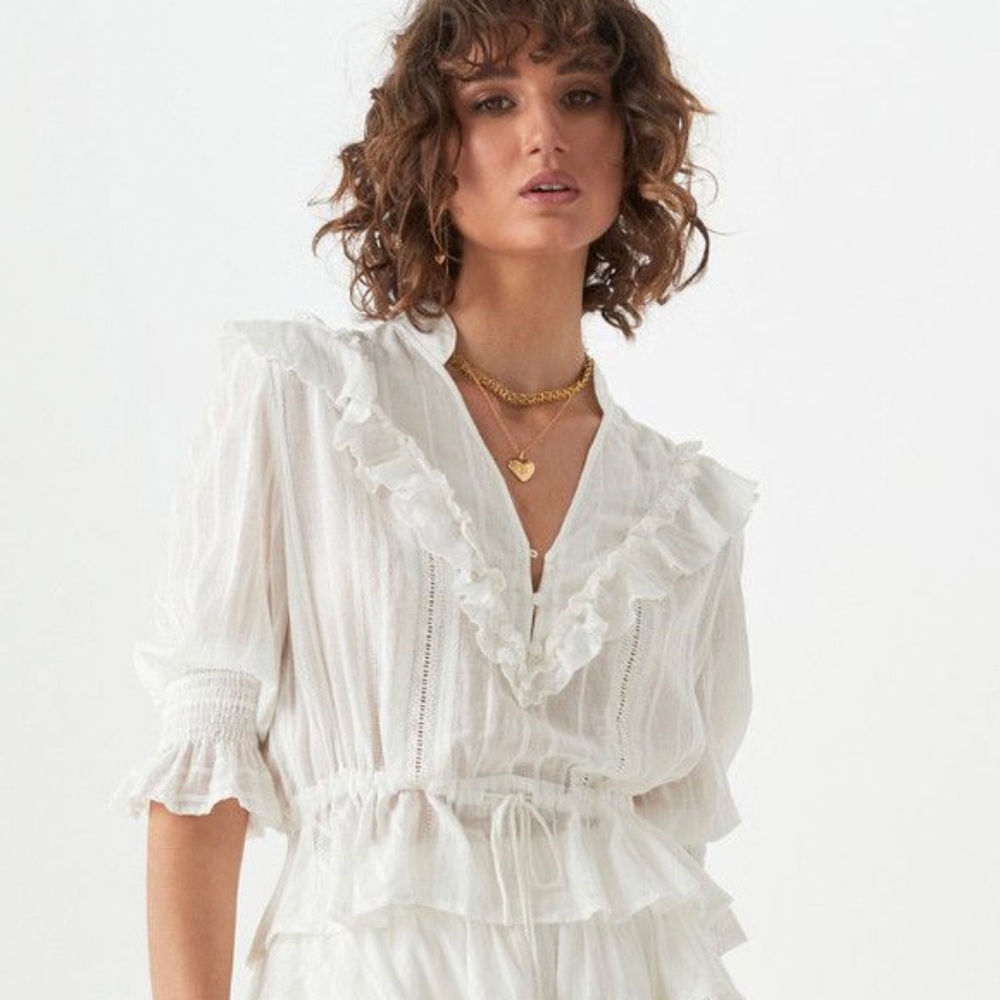 Spell & The Gypsy lace and ruffle top Size XS